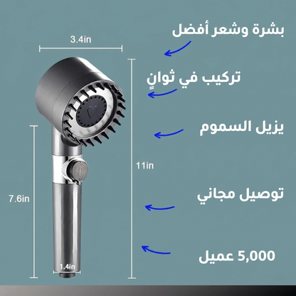 رأس الدش التوربيني المطور 3 في 1