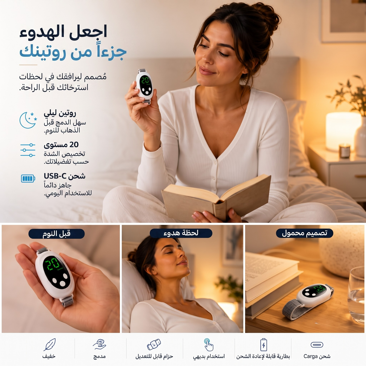 جهاز تخفيف التوتر وتعميق النوم Palm Sleep Massager