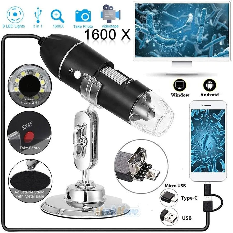 1600X Zoom Digital Microscope Camera Portable