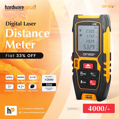.DINGQI  متر ليزر لقياس المسافات والزوايا بدقة عالية من
