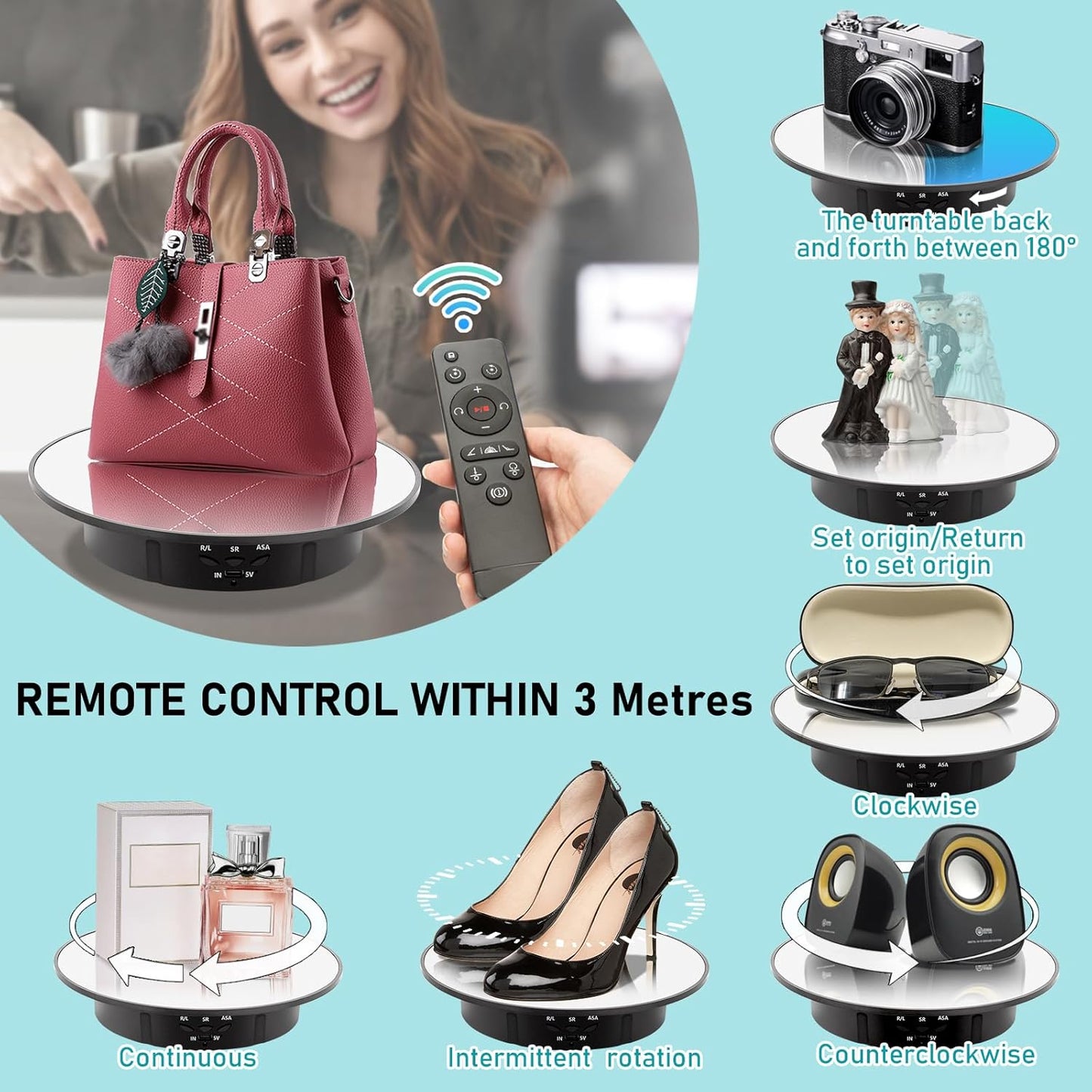 Rotating Display Stand منصة تصوير المنتجات باحترافية