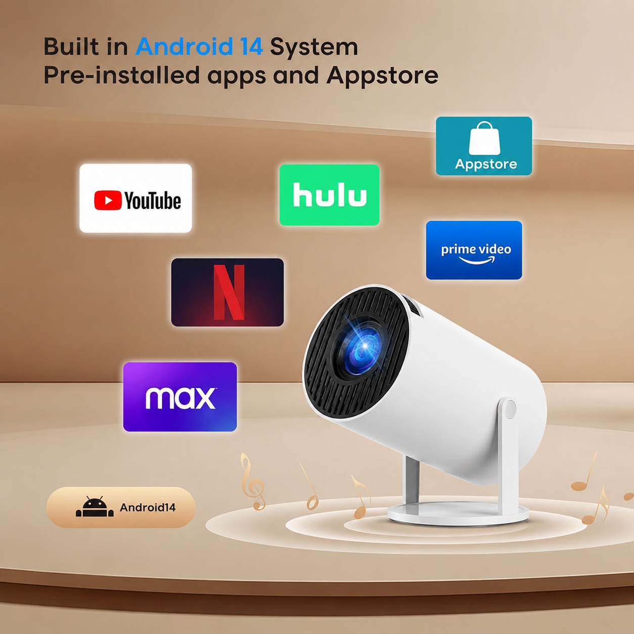 .جهاز العرض السينمائي  Projector Pro 4K 360°