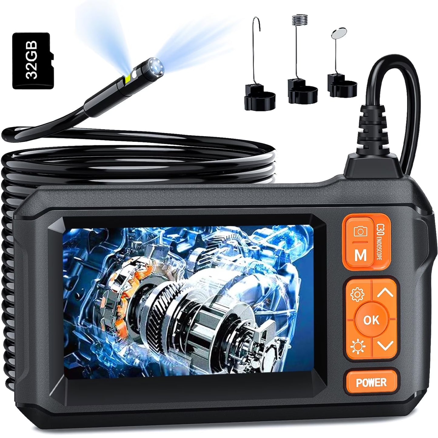 Endoscope HD كاميرا الفحص الذكية المزودة بشاشة