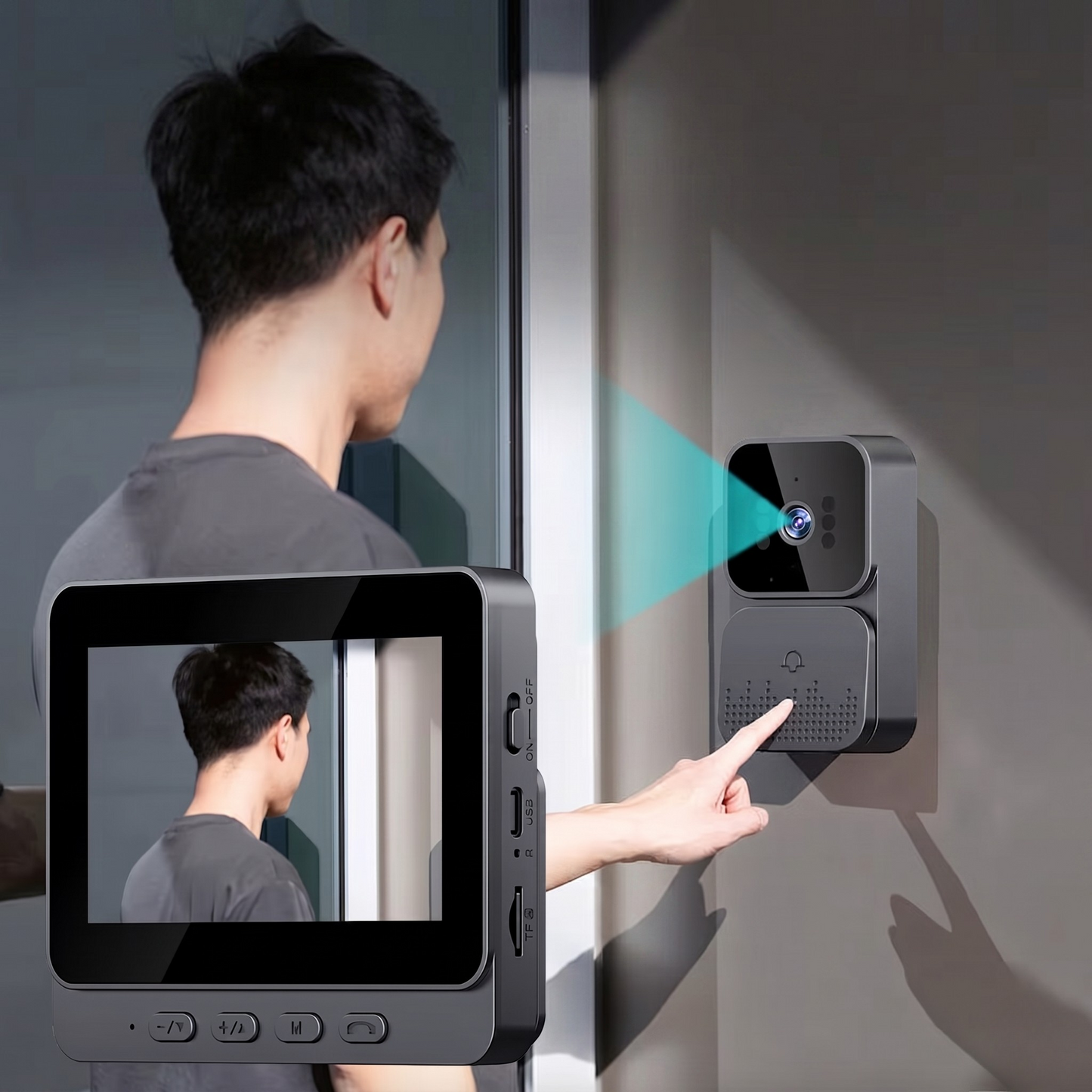 Smart Video جرس الباب الذكي بالشاشة المتكاملة