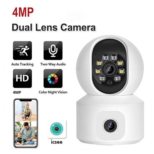 4MP.كاميرا مراقبة ذكية بعدستين  تغطية كاملة بدقة